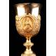 Antique Spanish Bronze and Silver Chalice