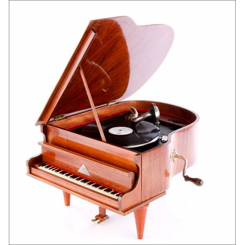 Gramófono Antiguo con Forma de Piano The Standard Melody. Francia, 1930
