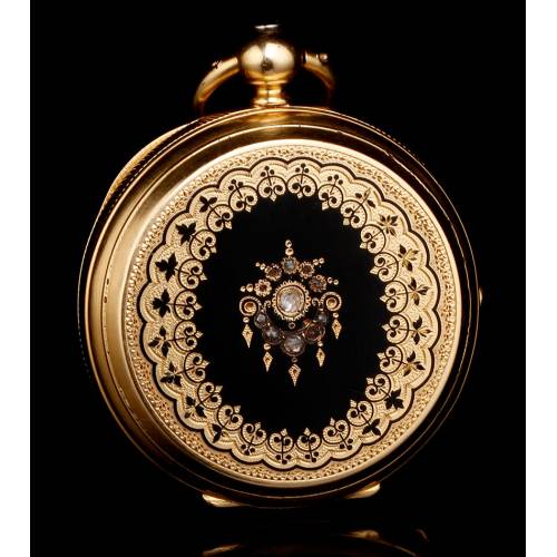 Reloj de Bolsillo en Oro de 18K Huguenin et Fils, 1880