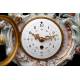 Antique Porcelain Clock and Candlesticks, ca. 1900.