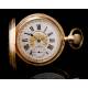 Reloj de Bolsillo Antiguo J. Trilla. Doble Esfera. Suiza, Circa 1890