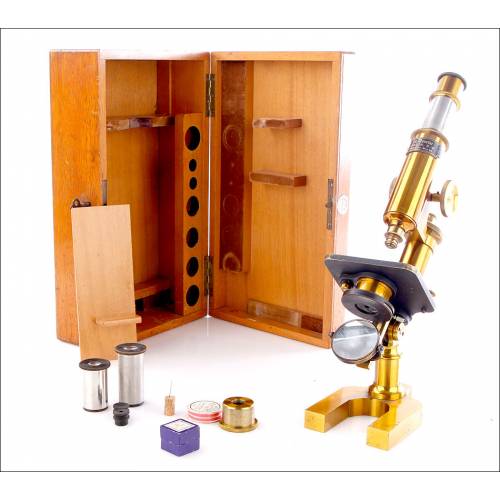 Antique Eduard Messter Microscope, Circa 11890