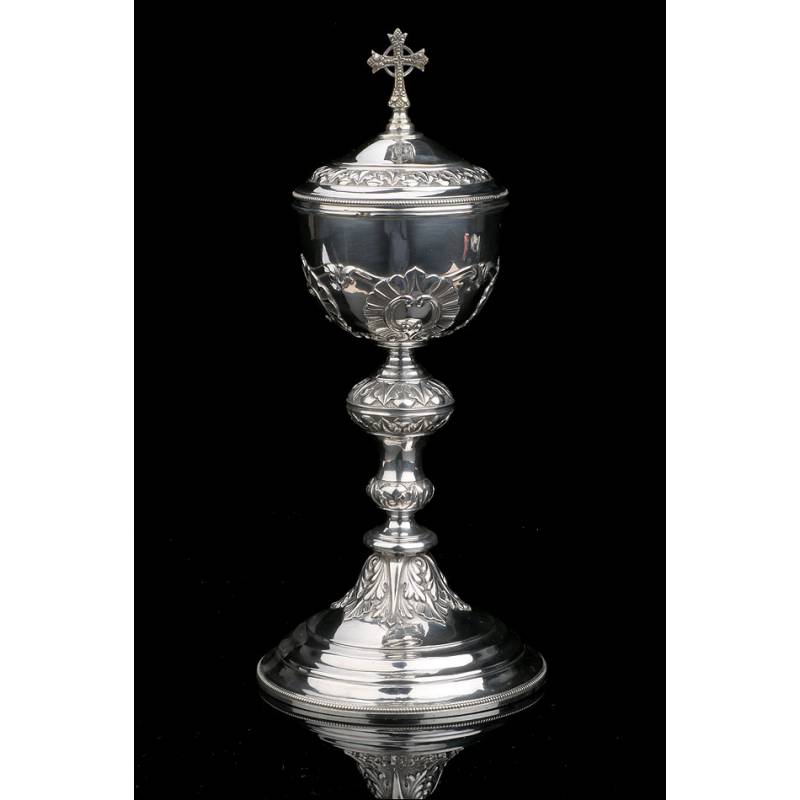 Antique Silver Ciborium, Belgium, 1850