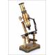 Antique Radiguet Opticien double pillar microscope. 1875