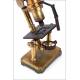 Antique Radiguet Opticien double pillar microscope. 1875