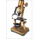 Antique Radiguet Opticien double pillar microscope. 1875