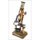 Antique Radiguet Opticien double pillar microscope. 1875