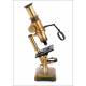 Antique Radiguet Opticien double pillar microscope. 1875