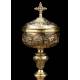 Antique Ciborium. Gilt Silver. France, S. XIX
