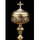 Antique Ciborium. Gilt Silver. France, S. XIX