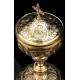 Antique Ciborium. Gilt Silver. France, S. XIX