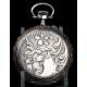 Antique Silver Pocket Watch with Porcelain Dial. France, 1900
