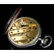 Antique Silver Pocket Watch with Porcelain Dial. France, 1900
