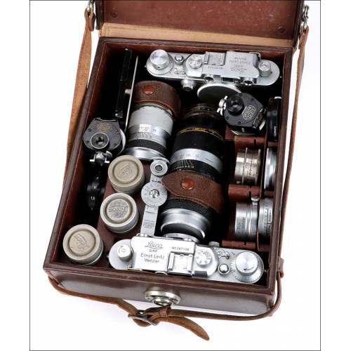 Lot of Antique Leica Cameras. Photographic Equipment. Germany, 1938