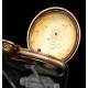 Antiguo y Magnífico Reloj de Bolsillo Waltham Chapado en Oro. USA, 1919