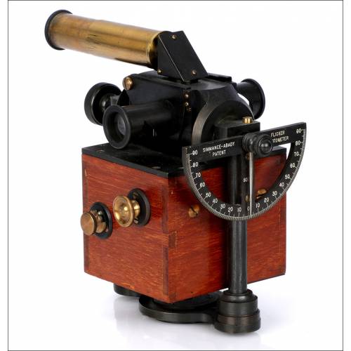 Antiguo Fotómetro Mecánico de Parpadeo Simmance-Abady. Inglaterra, 1910