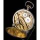 Antiguo Reloj de Bolsillo de Cilindro en Plata. Suiza, Circa 1900