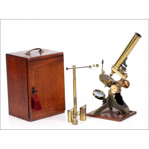 Microscopio Watson & Sons Antiguo. Inglaterra 1880