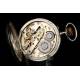 Antiguo y Sobredimensionado Reloj de Bolsillo en Plata. Suiza, Circa 1900