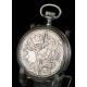 Antique silver pocket watch. Croissant. Switzerland, Circa 1900