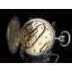 Antique silver pocket watch. Croissant. Switzerland, Circa 1900