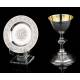 Rare and Antique Travel Chalice. Solid Silver. England 1855