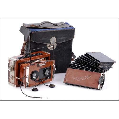 Antique Contessa-Nettel Deckrullo Tropical Stereo Camera. Germany, 1921-25