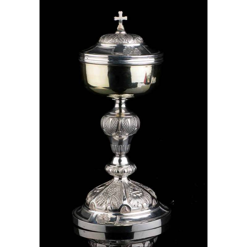 Antique Solid Silver Ciborium. Lyon, France, 1819-1838.