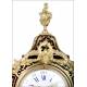 Reloj de Sobremesa Antiguo con Marquetería Boulle. Francia, Circa 1870