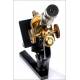 Microscopio Antiguo Plegable C. Reichter. Completo. Viena, Circa 1920.