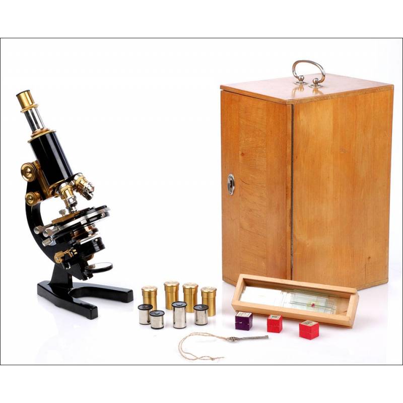 Impecable Gran Microscopio Otto Seibert Antiguo. Circa 1925.