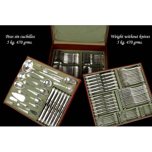 Antique Solid Silver Cutlery for 12 services. Germany 1930