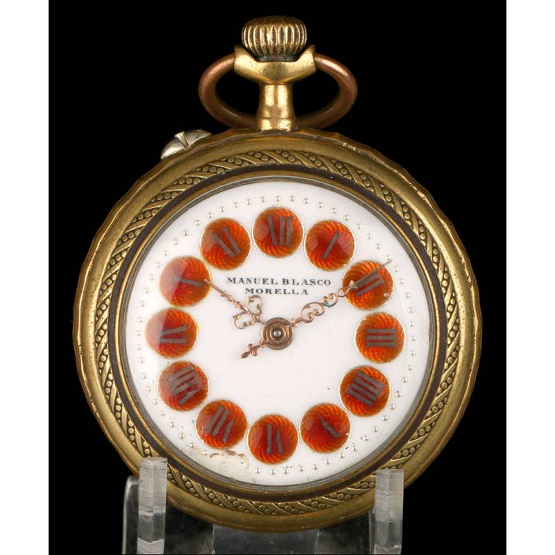 sed George Stevenson Aparte Antiguo Reloj de Bolsillo Roskopf con Bonita Maquinaria Repujada. Circa 1900