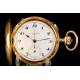 Antique Roskopf Pocket Watch. Antique 18K gold. Minute repeater and chronometer. Switzerland, Circa 1910