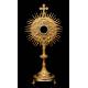 Antique Monstrance in Gilded Brass. Evangelists. France S. XIX