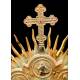 Antique Monstrance in Gilded Brass. Evangelists. France S. XIX