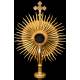 Antique Monstrance in Gilded Brass. Evangelists. France S. XIX