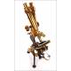Antique Watson & Sons Binocular Microscope. England, Circa 1910