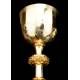 Antique Chalice and Paten in Solid Gilt Silver. Démarquet Brothers. France, 1892
