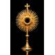 Antique Monstrance in Gilded Brass. France, XIX Century