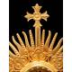 Antique Monstrance in Gilded Brass. France, XIX Century