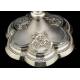 Antique Solid Silver Ciborium with Papal Symbols. Henri Chevron. France, Circa 1900