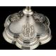 Antique Solid Silver Ciborium with Papal Symbols. Henri Chevron. France, Circa 1900