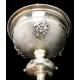 Antique Solid Silver Ciborium with Papal Symbols. Henri Chevron. France, Circa 1900