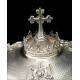 Antique Solid Silver Ciborium with Papal Symbols. Henri Chevron. France, Circa 1900