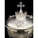 Antique Solid Silver Ciborium with Papal Symbols. Henri Chevron. France, Circa 1900