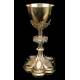 Precious Antique Chalice in Solid Silver Gilt and Enamel. France, Pps. S. XX