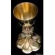 Precious Antique Chalice in Solid Silver Gilt and Enamel. France, Pps. S. XX