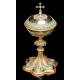 Extraordinary Antique Chalice in Solid Silver and Enamels by Armand Caillat. Circa 1890