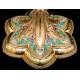 Extraordinary Antique Chalice in Solid Silver and Enamels by Armand Caillat. Circa 1890